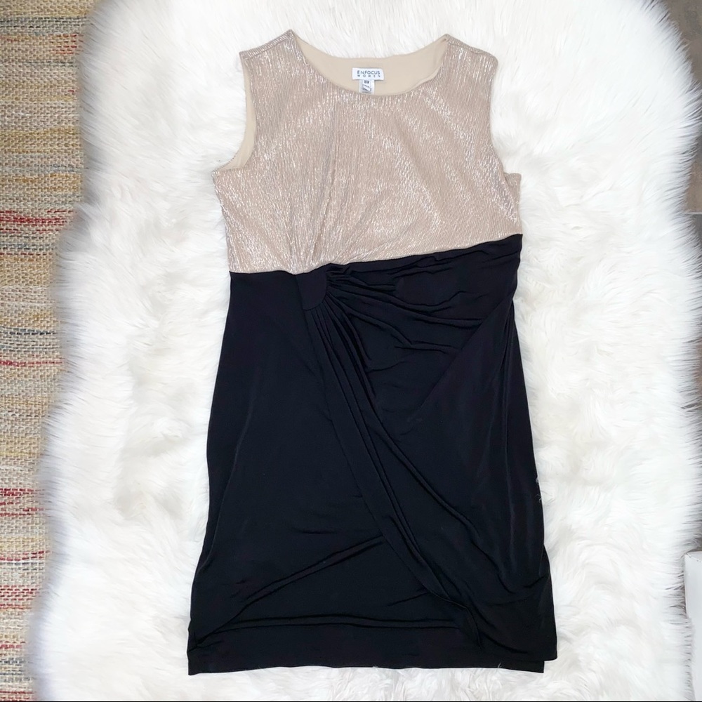 Gold & Black Size 18W Semi-Formal Dress